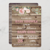 Invitation de Baby shower de bébé floral russe (Devant / Derrière)