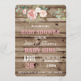 Invitation de Baby shower de bébé floral russe