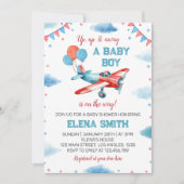 Invitation de Baby shower de bébé garçon d'avion v (Devant)