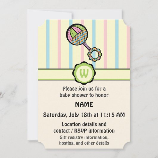 Invitation de Baby shower de bétail tout simplemen (Devant)