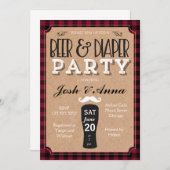 Invitation de baby shower de bière et de (Devant / Derrière)