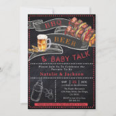 Invitation de Baby shower de bières Rustique Chalk (Devant)