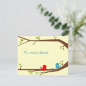 Invitation de baby shower de birdie (Debout devant)