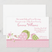 Invitation de baby shower de birdie de Babiez de (Devant / Derrière)