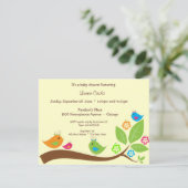 Invitation de baby shower de birdies du jaune (Debout devant)