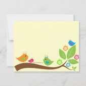Invitation de baby shower de birdies du jaune (Dos)