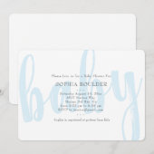 Invitation de baby shower de bleus layette (Devant / Derrière)