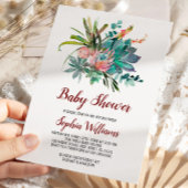 Invitation de Baby shower de Boho Cactus Succulent