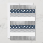 Invitation de Baby shower de bois, Marine, Grey (Dos)