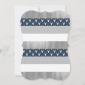 Invitation de Baby shower de bois, Marine, Grey (Dos)