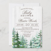 Invitation de Baby shower de bois rustique (Devant)