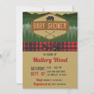 Invitation de Baby shower de bois rustique de bûch
