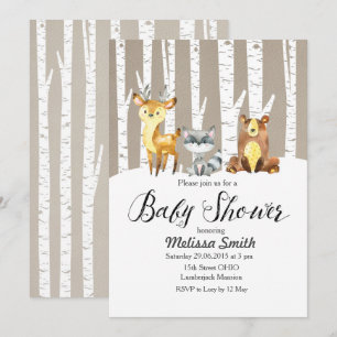 Invitation de Baby shower de bois rustique d'hiver