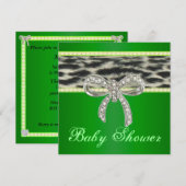 Invitation de Baby shower de boue de diamant de lé (Devant / Derrière)