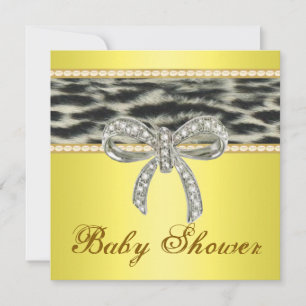 Invitation de Baby shower de boue diamant de léopa