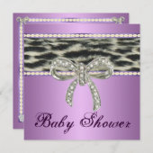 Invitation de Baby shower de boue Diamond Leopard  (Devant / Derrière)