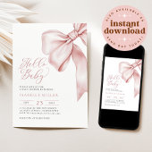 Invitation de Baby shower de boue rose moderne