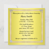 Invitation de Baby shower de bow diamant Zèbre Jau (Dos)