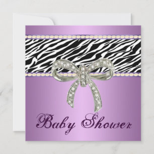 Invitation de Baby shower de Bow Diamond de Zèbre 