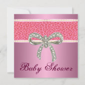 Invitation de Baby shower de Bow Diamond Leopard R (Devant)