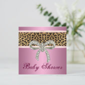 Invitation de Baby shower de Bow Diamond Leopard R (Debout devant)