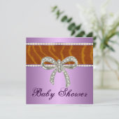 Invitation de Baby shower de Bow Diamond Tiger Vio (Debout devant)