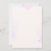 Invitation de Baby shower de Bow en aquarelle rose (Dos)