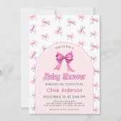 Invitation de Baby shower de Bow rose (Devant)