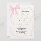 Invitation de Baby shower de Bow rose (Devant)
