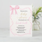 Invitation de Baby shower de Bow rose (Debout devant)