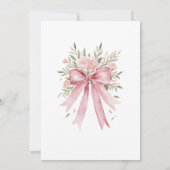 Invitation de Baby shower de Bow rose (Dos)