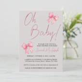 Invitation de Baby shower de Bow rose (Debout devant)