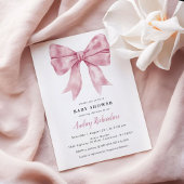 Invitation de Baby shower de Bow rose