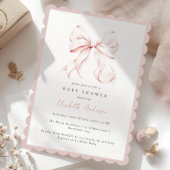 Invitation de Baby shower de Bow rose