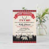 Invitation de Baby shower de Boys Lumberjack (Debout devant)