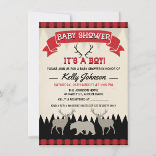Invitation de Baby shower de Boys Lumberjack