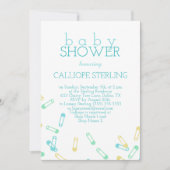 Invitation de Baby shower de broches de couches tu (Devant)