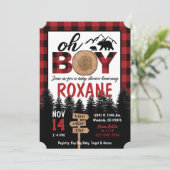 Invitation de Baby shower de bûcheron (Debout devant)