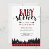 Invitation de baby shower de bûcheron de forêt (Devant)