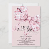 Invitation de Baby shower de cabot rose (Devant)