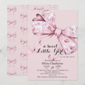 Invitation de Baby shower de cabot rose (Devant / Derrière)