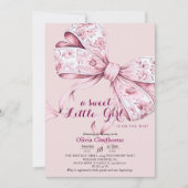 Invitation de Baby shower de cabot rose (Devant)
