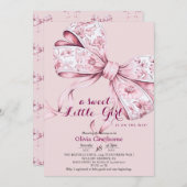 Invitation de Baby shower de cabot rose (Devant / Derrière)