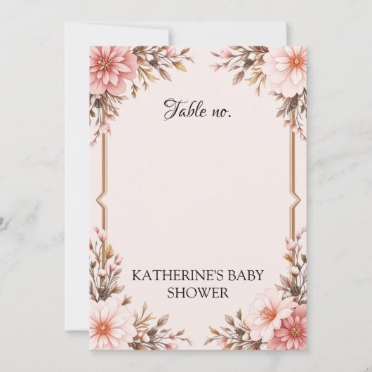 Invitation de Baby shower de cabot rose pour fille (Devant)