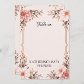 Invitation de Baby shower de cabot rose pour fille (Devant / Derrière)