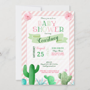 Invitation de baby shower de cactus