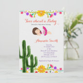 Invitation de baby shower de cactus de bébé (Debout devant)