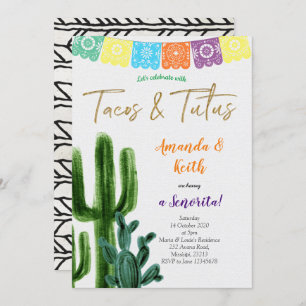 Invitation de baby shower de cactus de tacos et de