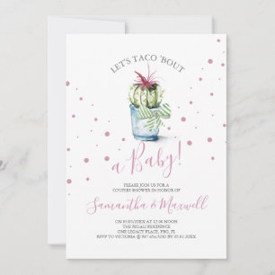 Invitation de Baby shower de cactus Pois mignonne