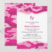 Invitation de baby shower de Camo de roses indien (Devant / Derrière)